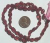 16 inch strand of 8x5mm Plat Oval Garnet Beads